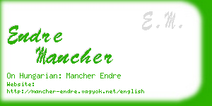 endre mancher business card